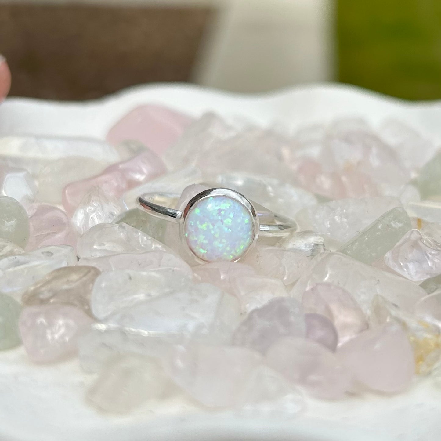 SIGNATURE OPAL STERLING SILVER RING