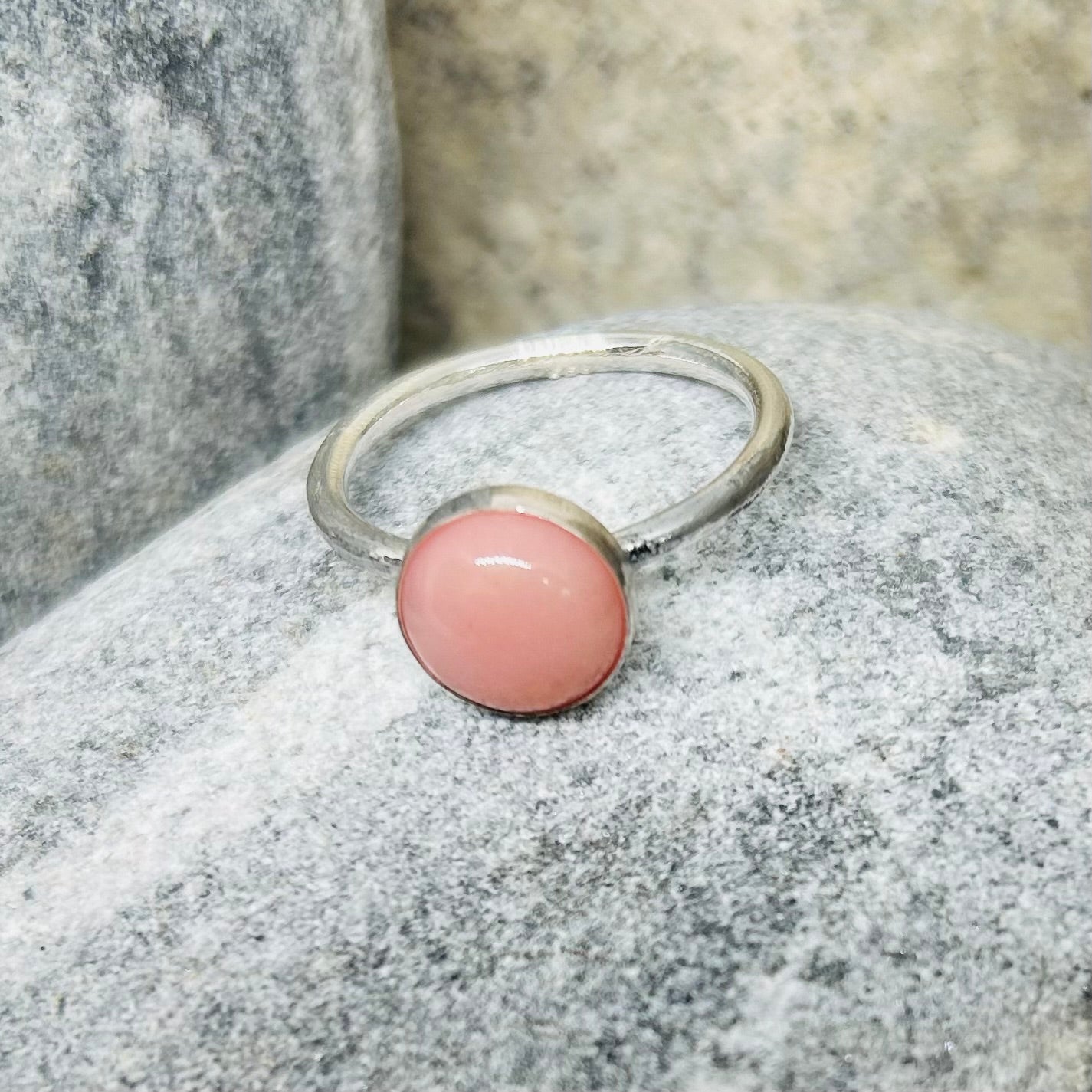 PINK OPAL STERLING SILVER RING